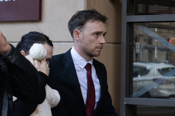 Nathan Daniel Evans leaving court.