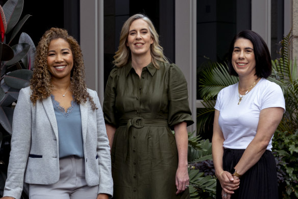 Amazon Australia director of operations Sandra McNeil, Amazon Australia country manager Janet Menzies and Amazon Australia devices country manager Kate Gooden.