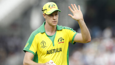 Jason Behrendorff acknowledges the crowd at Lord's.