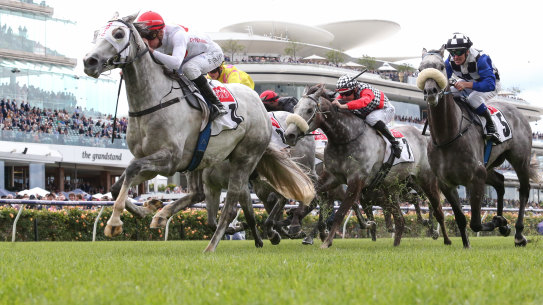 Love Tap takes out the Subzero at Flemington on Melbourne Cup day.