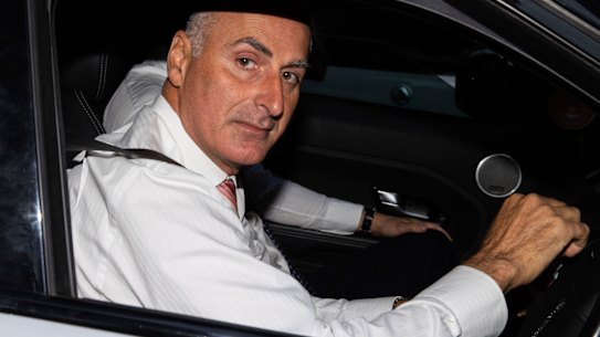 Drummoyne MP John Sidoti leaves the ICAC after his first day giving evidence.