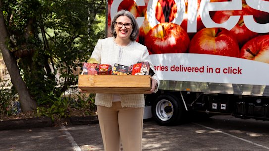 Coles chief executive Leah Weckert says shoppers are increasingly buying home brand products.