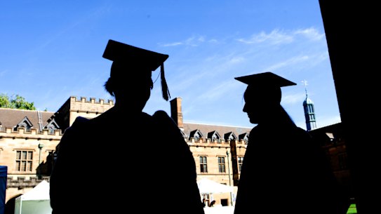Students graduating from university.