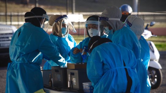 A COVID-19 testing clinic in Sydney’s south-west. 