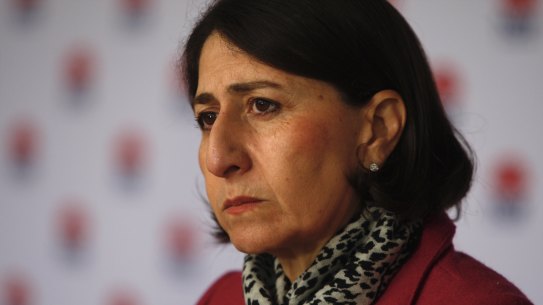 Premier Gladys Berejiklian gives a COVID-19 update on Sunday. 