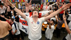 England fans feeling happy and glorious as Harry Kane sends them victorious.