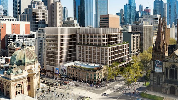 Lendlease’s Town Hall Place will wrap around Young and Jacksons Hotel.