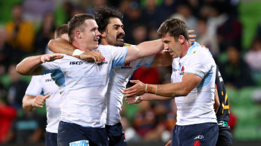 Jake Gordon after scoring a try against the Chiefs in Melbourne last week.