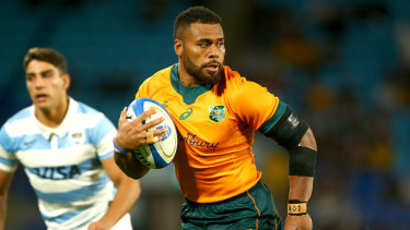 Wallabies star Samu Kerevi against Argentina in last year’s Rugby Championship.