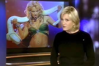 An image from the Primetime Thursday broadcast of Diane Sawyer’s 2003 interview with Britney Spears.