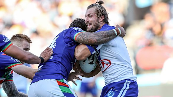 Dogs' off day: Foran's Canterbury were towelled up by the Warriors in last weekend's season opener.