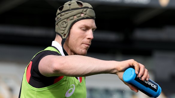 David Pocock at Wallabies training on Tuesday.