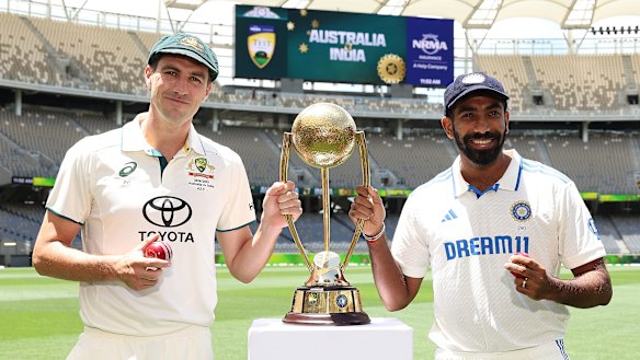 Australian captain Pat Cummins  and India’s Jasprit Bumrah.