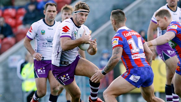 Half-tonne: Prop Christian Welch is about to bring up 50 games for the Storm.