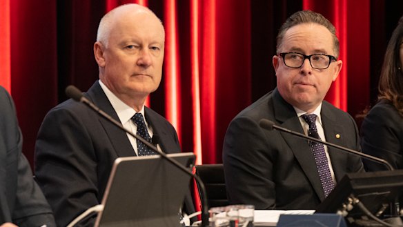 Qantas chairman Richard Goyder (left) and CEO Alan Joyce.