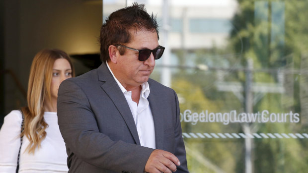 John Neskovski the father of the man accused in a hit run accident on Saturday is seen outside the Geelong Magistrates Court on December 2.
