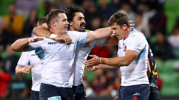 Jake Gordon after scoring a try against the Chiefs in Melbourne last week.