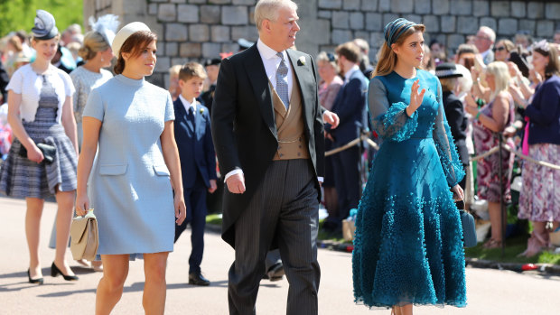 (left to right) Princess Eugenie, The Duke of York and Princess Beatrice.