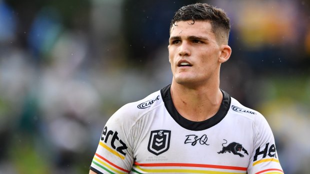 Under pressure: Panthers halfback Nathan Cleary.