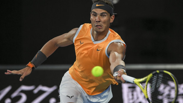 Out of sorts: Rafael Nadal was stretched to breaking point in the men's singles final against Novak Djokovic.