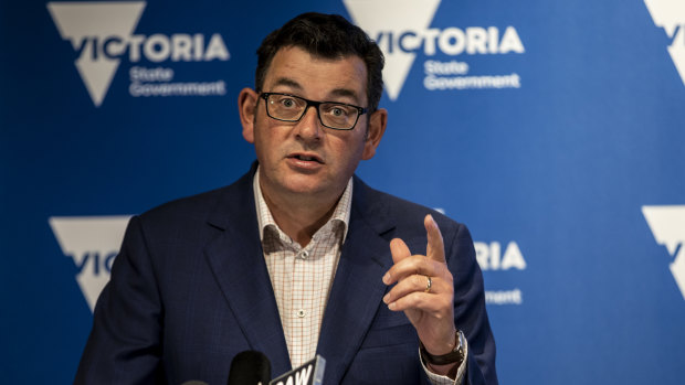 Daniel Andrews announcing the five-day Melbourne lockdown.