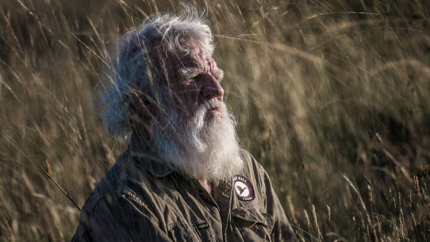 Bruce Pascoe on his property, Yumburra, near Mallacoota in late 2020.