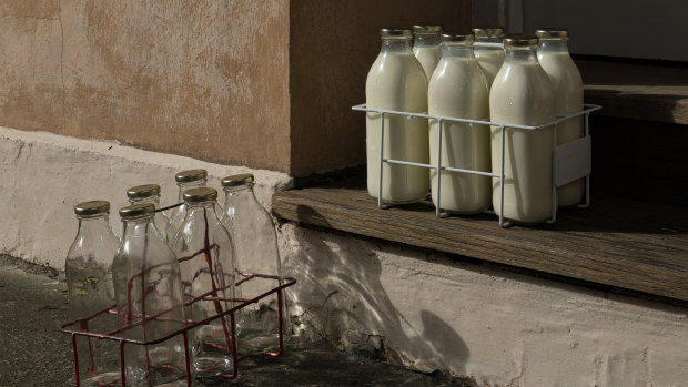 Milk delivered in Bank Street, North Sydney.