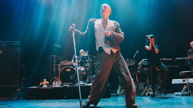 Tim Booth,  lead singer of alt-rock band James at  the Forum on Wednesday night.