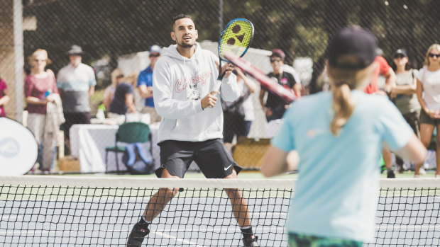 Nick Kyrgios has enjoyed spending time back in Canberra.