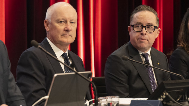 Qantas chairman Richard Goyder (left) and CEO Alan Joyce.