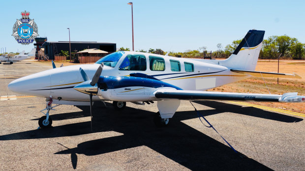 The plane, a Beechcraft Baron 58, which crashed around 8.40am on Saturday morning.