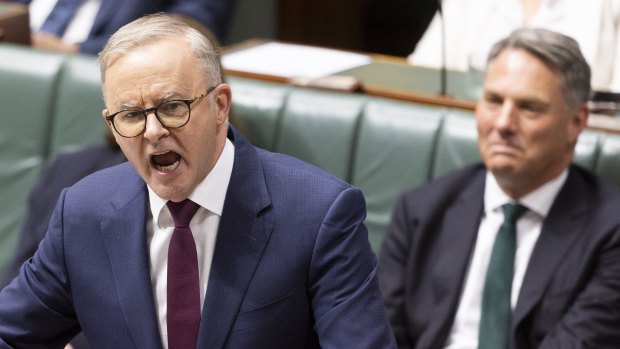 Anthony Albanese says the Liberal Party and Greens are teaming up to undermine independence in the Reserve Bank.