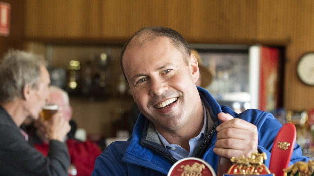 The day after: Josh Frydenberg on Sunday celebrates his victory