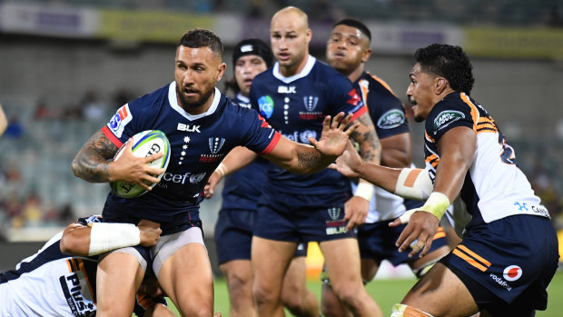 Commanding performance: Quade Cooper had a brilliant debut for the Melbourne Rebels against the Brumbies on Friday night. 
