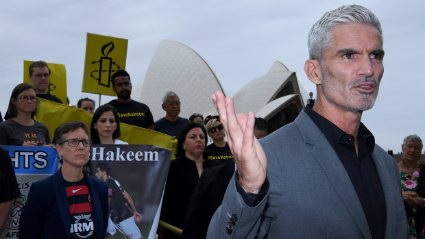 Craig Foster (right) has been tireless in his bid to have Hakeem al-Araibi returned to Australia.