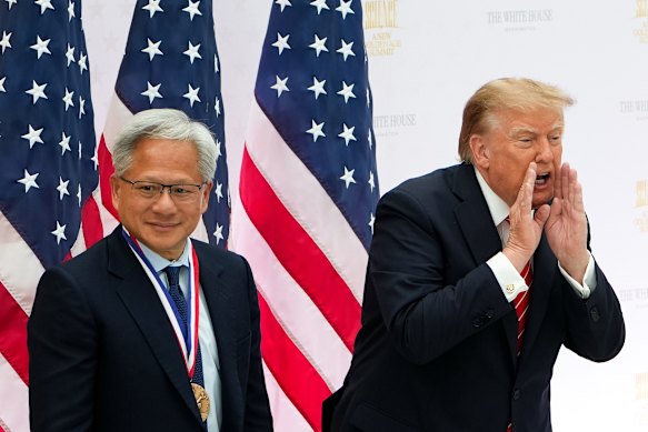 The close relationship between the president and Jensen Huang has impeded efforts to clamp down on Nvidia’s chip sales abroad, current and former US officials said.
