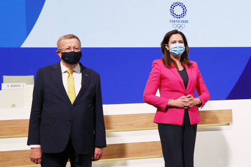 John Coates and Annastacia Palaszczuk in Tokyo last week.