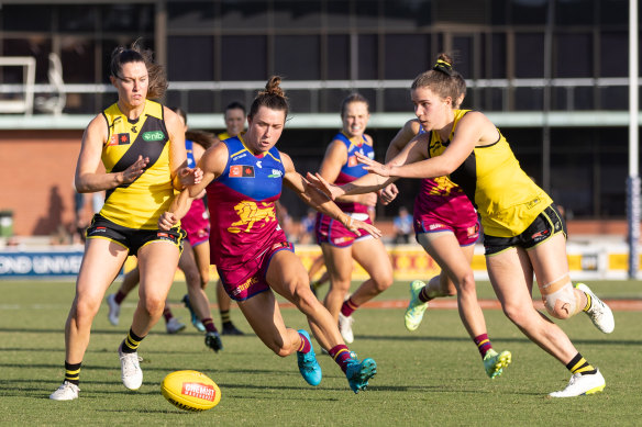 Cathy Svarc in action for the Lions.