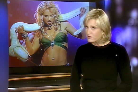 An image from the Primetime Thursday broadcast of Diane Sawyer’s 2003 interview with Britney Spears.
