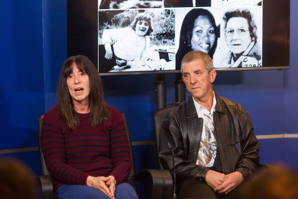 October 2017: Cheryl Goldsworthy (Catherine Headland's best friend) and Peter Sargent (brother of Ann-Marie Sargent) in a renewed plea for information on the murders.