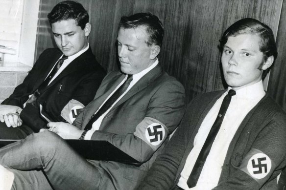 Dan Van Blarcom, right, pictured in 1970. He later claimed to have been an undercover Nazi infiltrator.