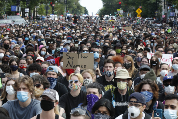 The numbers protesting in Washington against the death of George Floyd on Tuesday were the largest all week, but peaceful. 