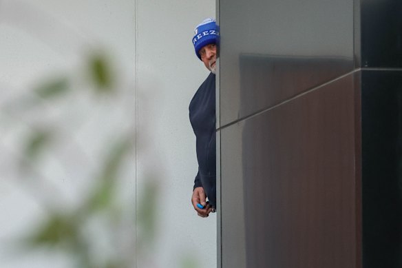 Mick Gatto returns to his Mount Martha home after being interviewed by police.