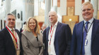 Deloitte chairman Tom Imbesi, Future Women founder Helen McCabe, Deloitte chief Adam Powick, and ex-politico Tony Smith at the National Press Club on Wednesday.
