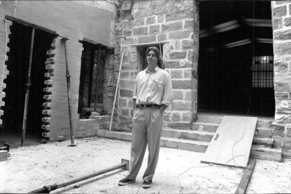 Surveying restoration work at the yet-to-open Rockpool site in 1988.