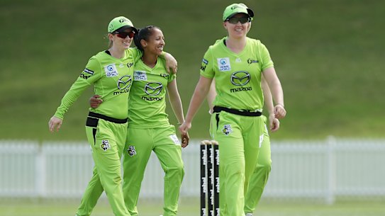 South African fast bowler Shabnim Ismail finished the Thunder's fielding innings with figures of 3-10, marking the third most economical four overs bowled for the side in WBBL history.