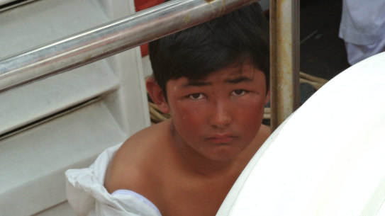 Omid Jafary, 10, who lost his father, uncle and cousin on an asylum boat that sank off the Indonesian coast in 2012.