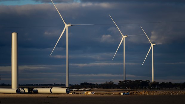 The Golden Plains wind farm in Central Victoria. 