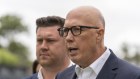 Opposition leader Peter Dutton with the Liberal candidate in Dunkley, Nathan Conroy. 