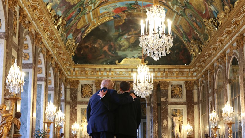 Macron hosts Trump for lavish Versailles dinner aimed at easing tensions